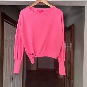 Lilly Pulitzer Pink Blend Round Neck Sweater Tie Sz S